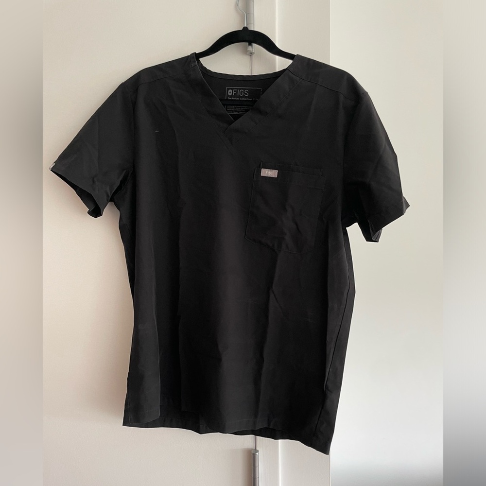 Figs Scrub Top and Pants Black Size S
